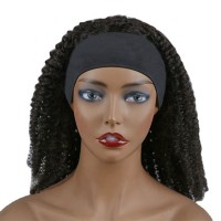 afro kinky curly human hair headband wigs