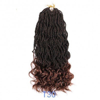 Wholesale Afro Ombre Red 14inch Crochet  Braids Hair Spring Twist Hairs Braiding Extension Havana Mambo Senegalese Twist