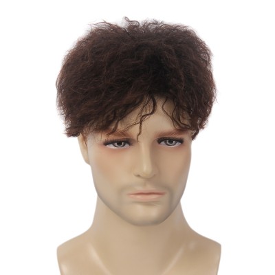 ST Fantasy Mens Natural Brown synthetic hair toupee for Men