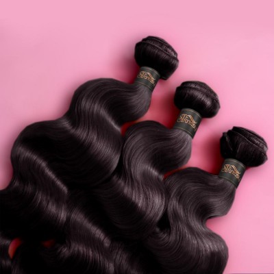 100% Virgin Hair  9A 10A Body Weave Natural Color  No Chemical Process Brazilian Human Hair With Closures