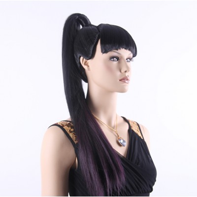 Stfantasy Hot Sale Mannequin Wigs Long Black Straight Hair Wig High Ponytail Wig For Mannequin Wig Display