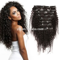 Full head 8A grade brazilian hair unprocessed virgin clip in human hair extensions for black women