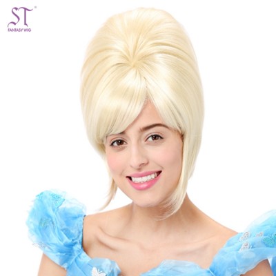 Anime Princess Cosplay Beehive Wig Elegant Blonde Wig For White Women