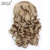 Blonde half wig clip in hair extensions deep wave half wig